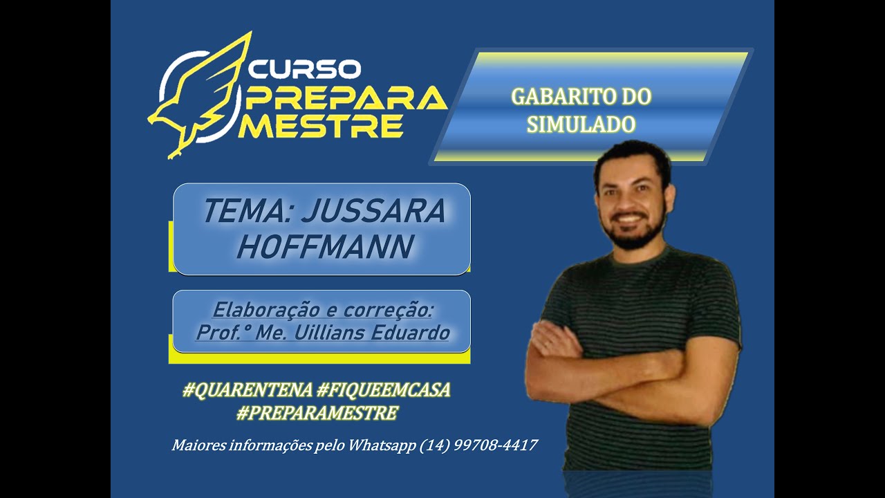 Gabarito do Simulado com o Tema: Jussara Hoffamann