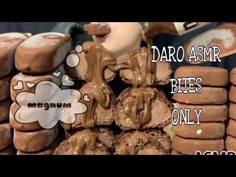 BITES ONLY DARO ASMR| ASMR MAGNUM CHOCOLATE ICE CREAM CHOU DESSERT MUKBANG NUTELLA es krim sorvete