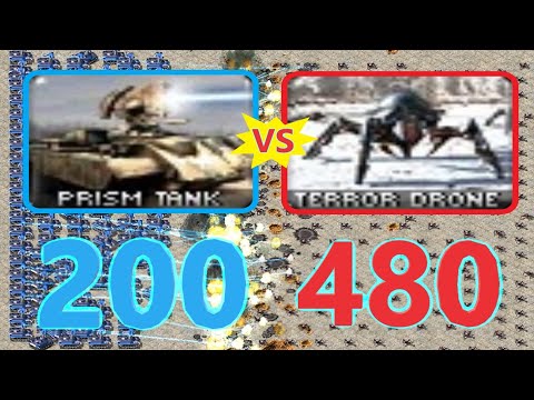 Prism vs Terror Drones - Same Cost - Red Alert 2