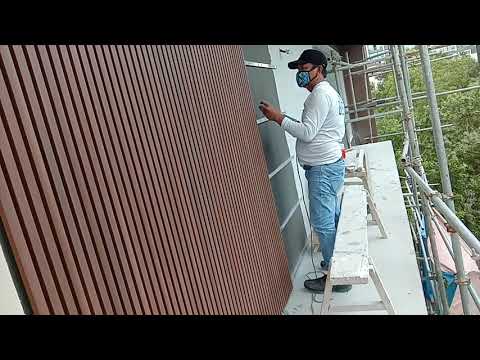 VERTICAL INSTALLATION OF WPC SLATTED CLADDING FOR OUTDOOR @MCKINLEY WEST | S.U.D PROJECT DETAIL