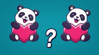 Проверь себя! 👀 Найди отличия между картинками с пандами • Тест на внимательность и зрение 👀