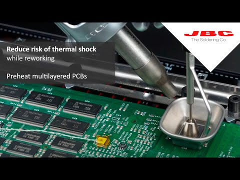 Preheaters reduce risk of thermal shock while reworking multilayered PCBs | JBC PHBEK preheater set