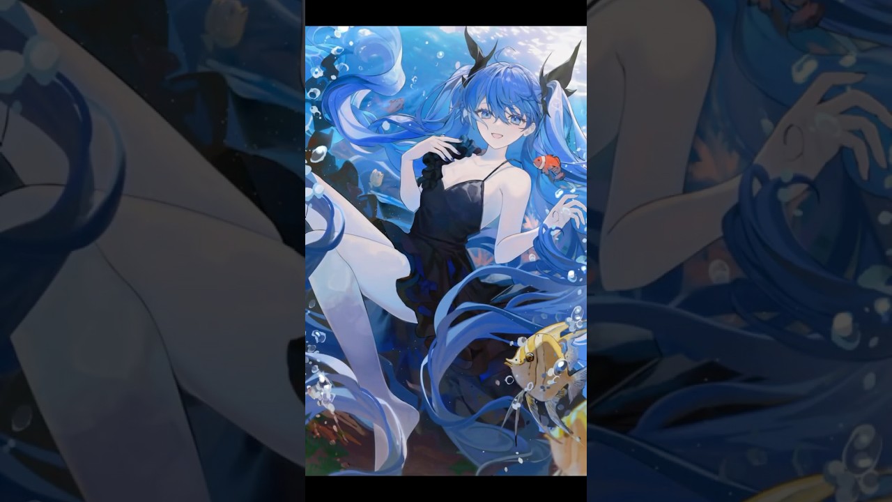 【深海少女】2020年のイラスト描き直してみた！ #イラスト #イラストメイキング #初音ミク #illustration #drawing #深海少女  #shorts