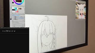 白上フブキさんのファンアートを描く【イラスト作業配信】
