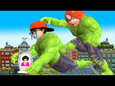 Nick Lost Mommy Miss T and Become NickHulk vs Giant Chucky - Scary Teacher 3D Sad Story Animation
