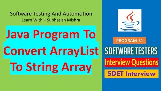 31 - Java Program To Convert ArrayList To String Array | Two Different Ways