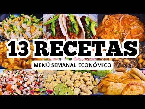 ✅️13 RECETAS para un MENÚ SEMANAL ¡DELICIOSO y BARATÍSIMO! 🍽️ #recetasfaciles #mihogardulcehogar
