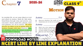 Motion - Class 9 Science Chapter 7 | 2025-26 Session | Full Chapter