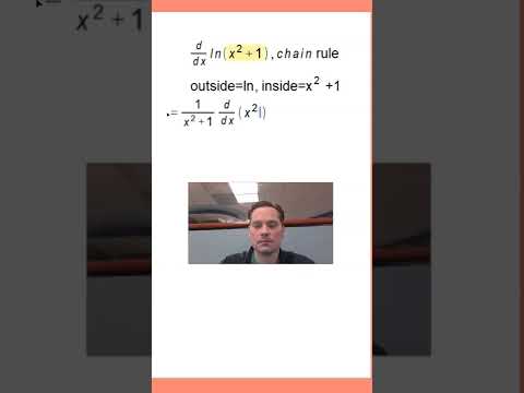 Derivative of ln(x^2+1), 30 seconds, no narration, chain rule practice