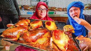 Unbelievable Moroccan Food!! 🇲🇦 STUFFED PIGEONS + Medfouna! | Morocco, North Africa