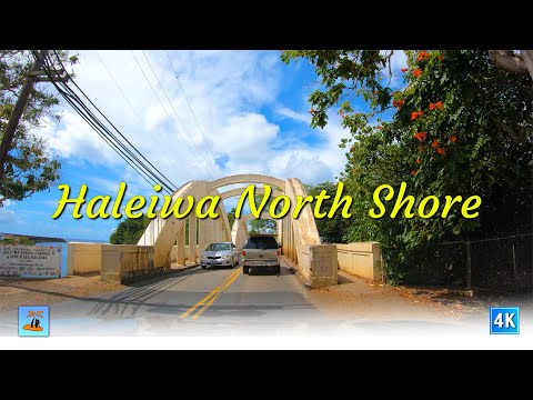 Haleiwa Historic Town Drive | North Shore | Kamehameha Hwy 🌴 Havaí 4K dirigindo