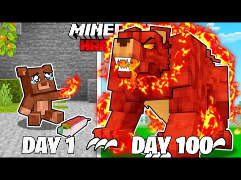 🔥 100 Days as FIRE BEAR in Minecraft... I Survived?