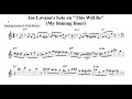 Joe Lovano's transcription over 'This Will Be' (My Shining Hour)