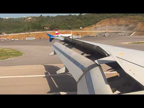 Approach and landing on Skiathos and fast braking plane on short runway.