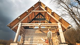Download lagu Building the BIGGEST DIY Log Cabin Working OFF GRI... mp3