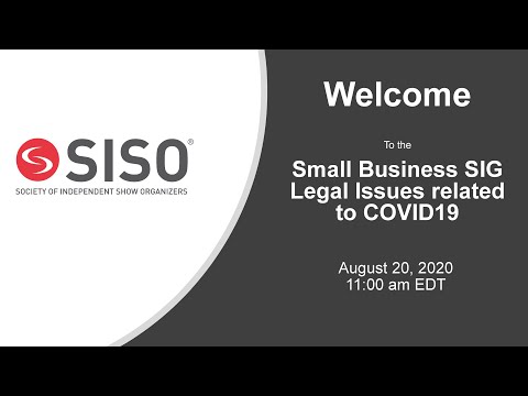 SISO Small Business SIG - Legal Issues related to COVID19