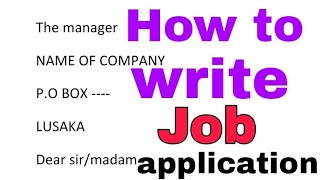 how to write a #Job #application #letter