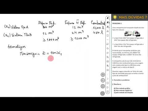 Programação Linear - Formalização Problema 1 (minimização)