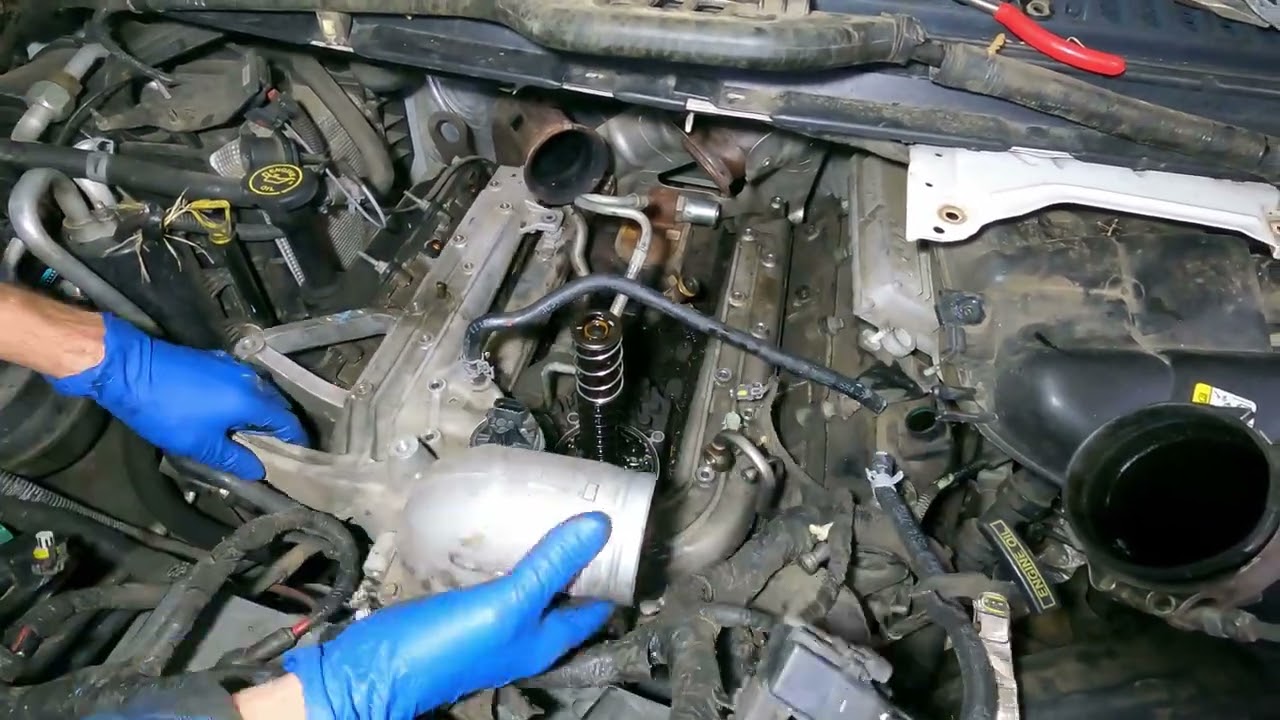 EGR cooler and oil cooler replacement on a 6.0 Powerstroke diesel engine