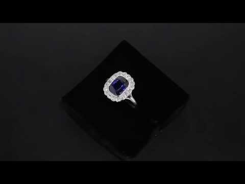 Antique Cushion Cut Sapphire and Diamond Ring M1668