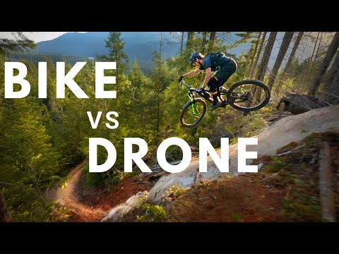 RACE DRONE Chases PRO MOUNTAIN BIKER down INSANE Trails