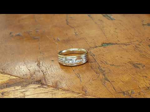 0.24 Ct. Classic Five Stone Channel Set Men's Wedding Ring - TwoBirch - TB-GR-0021-TT-E