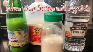 Never Buy Buttermilk Again! How To Make A Cup of Buttermilk Using What You Have! Save Money 