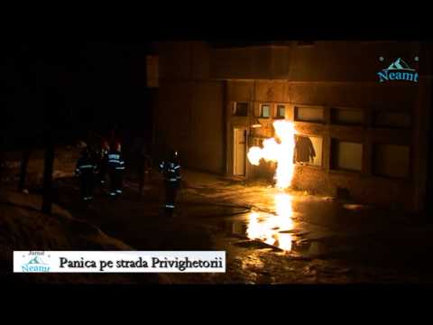 Panică pe strada Privighetorii: o ţeavă de gaz a luat foc la parterul unui bloc