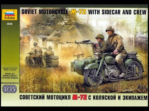 Zvezda 500783651-1:35 WWII Russisches Motorrad M-72 mit M/örser Giocattolo