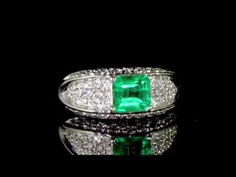 Lady's Platinum 1.18ct Emerald and Diamond Ring