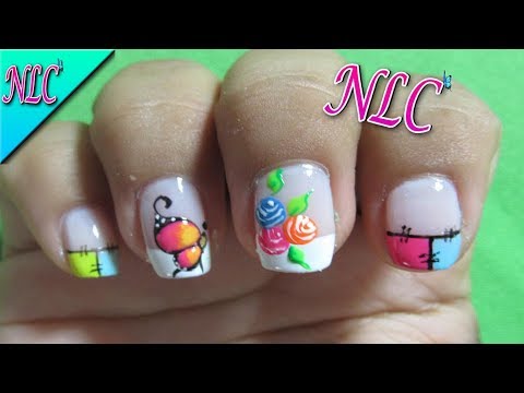 DECORACIÓN DE UÑAS MARIPOSA – COMO PINTAR MARIPOSAS Y ROSAS- BUTTERFLY AND ROSES NAIL ART – NLC
