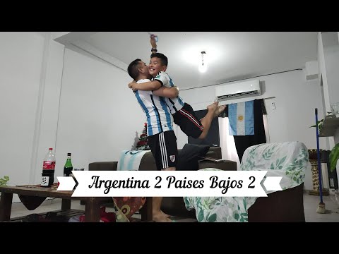 ARGENTINA 2(4) VS PAISES BAJOS 2(3) (HOLANDA) + PENALES Reacción de hincha argentino