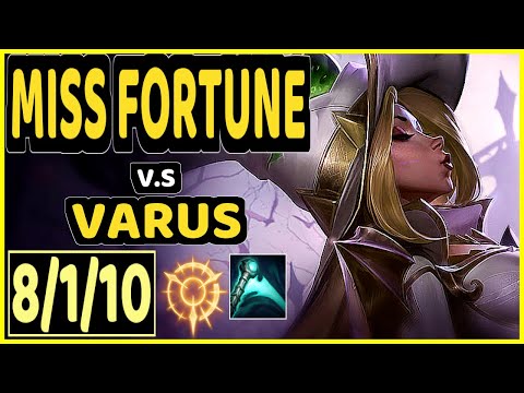 NUCLEAR (MISS FORTUNE) vs VARUS - 8/1/10 KDA BOTTOM ADC GAMEPLAY - KR Ranked GRANDMASTER