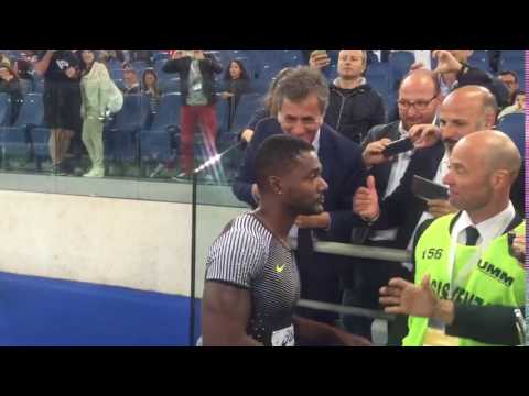 Golden Gala 2016: Justin Gatlin con Mario Scerri, CEO e founder di Humantecar.