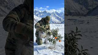 A army man saved an orange plant from drying up by watering it.😭#ai #plant #save #army