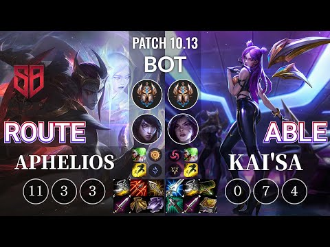 SB Route Aphelios vs Able Kai'Sa Bot - KR Patch 10.13