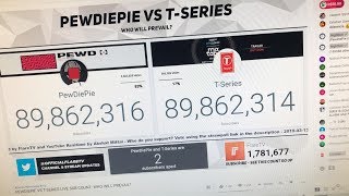 this was very close.. (pewdiepie vs t-series)