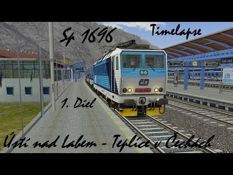 MSTS Trať 321 - Sp 1696  1.Diel   Ústí nad Labem - Teplice v Čechách {Timelapse} [ČD 163.257-9]