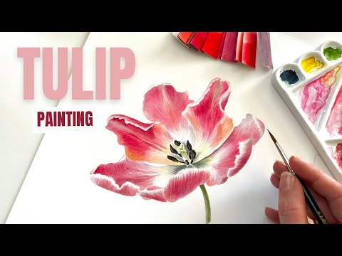 Tulip Flower Watercolor Painting | Artwork Mail Club | Kristine Art