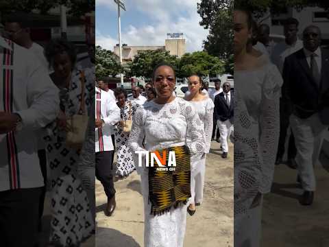 Zanetor Agyeman-Rawlings With Siblings at Holy Spirit Cathedral For Late Mother Nana Konadu Memorial