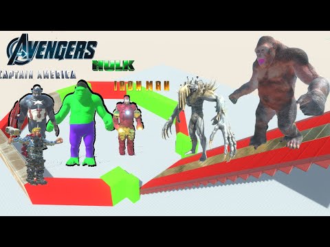 PRIMATES + INFERNALS VS AVENGERS IN THE SLIDE ARENA - ANIMAL REVOLT BATTLE SIMULATOR
