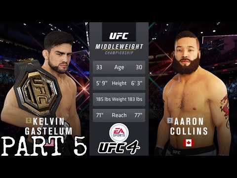 UFC 4 CAREER MODE Gameplay Walkthrough Part 5 - MIDDLEWEIGHT CHAMPIONSHIP FIGHT (PS4)