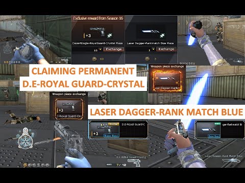 CLAIMING PERMANENT D.E-ROYAL GUARD-CRYSTAL & LASER DAGGER-RANK MATCH BLUE CROSSFIRE PH