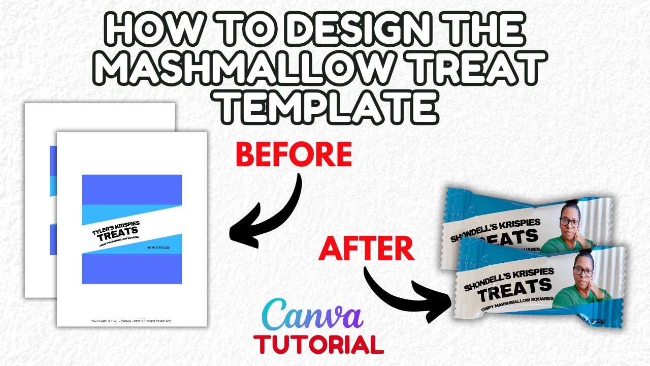 How to Customize  Marshmallow Treat Template in Canva | DIY Party Favor Tutorial