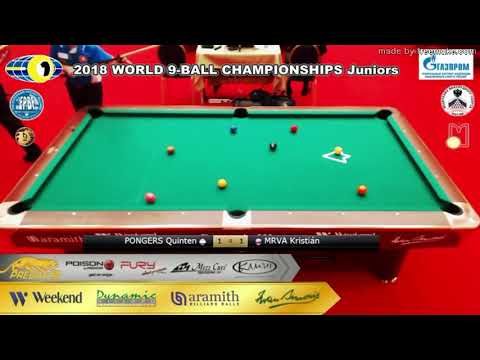 Kristián Mrva - Quinten Pongers  World 9 ball Championships U17 Quarter finals