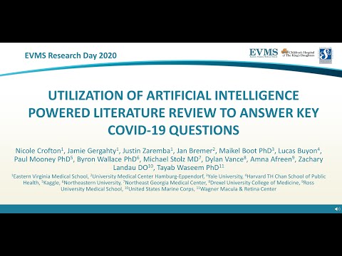 Thumbnail image of video presentation for Utilization of Artificial Intelligence Powered Literature Review to Answer Key COVID-19 Questions