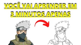 COMO DESENHAR O KAKASHI PASSO A PASSO / APENAS 3 MINUTOS / COMO DESENHAR O KAKASHI ? DETALHADO