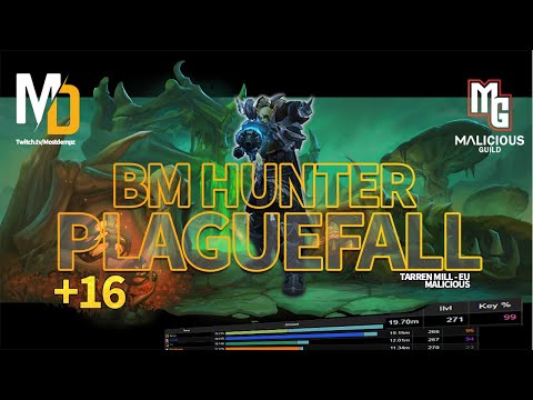 Plaguefall +16 | BM HUNTER POV | Big 13k Overall DMG in ST Build | Fortified Week PUG Mythic Plus |