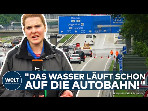 HOCHWASSER IN SÜDDEUTSCHLAND: Vollsperrung der A9! "Massiver Stau!" Dammbruch bei Baar-Ebenhausen!