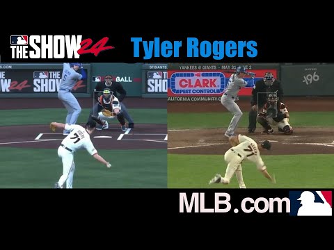 ⚾️  Tyler Rogers - MLB the Show 24 vs Real Game Pitching Motion